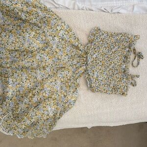 YELLOW FLORAL CUT OUT BOUTIQUE MINI DRESS